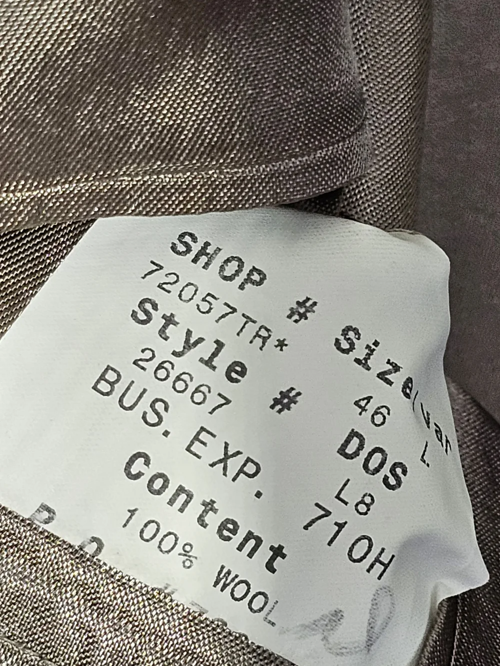 Jos A Bank Business Express Custom Fit 46L Brown Houndstooth Check Pure WoolSuit